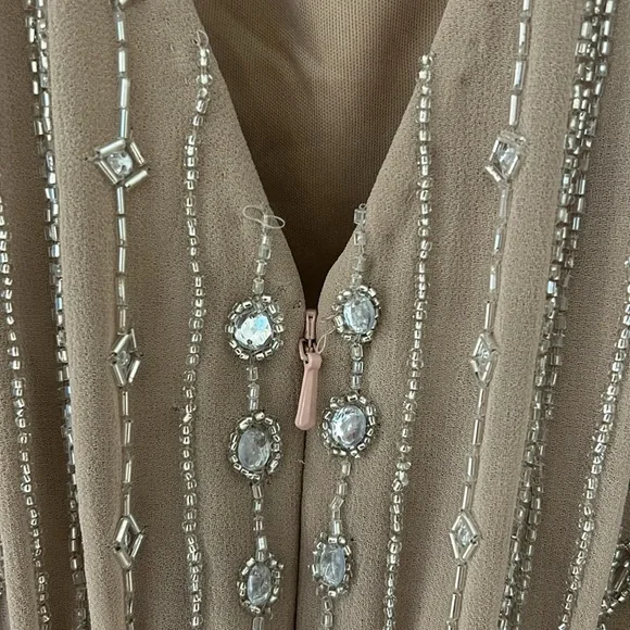 Mac Duggal Beaded Cap Sleeve Column Dress - Picture 8 of 10